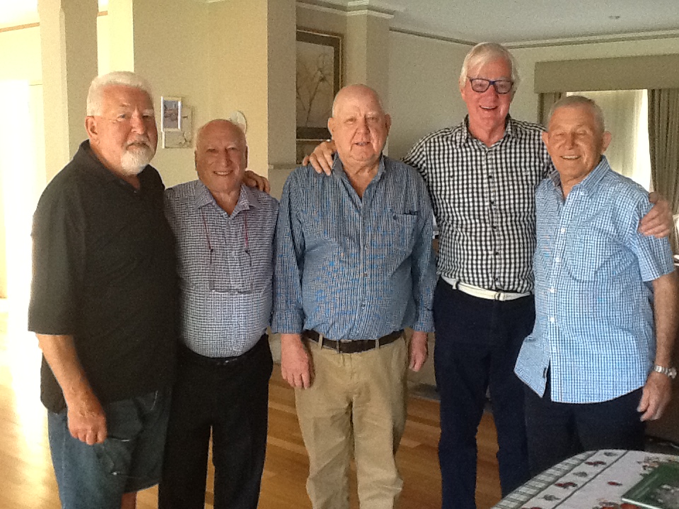 Vin Camporeale, Mario Petruzzelli, Joe Camporeale, Michael Quirk, Johnny Marchioro, Adelaide, 2016. Photo courtesy Eleonora Marchioro.